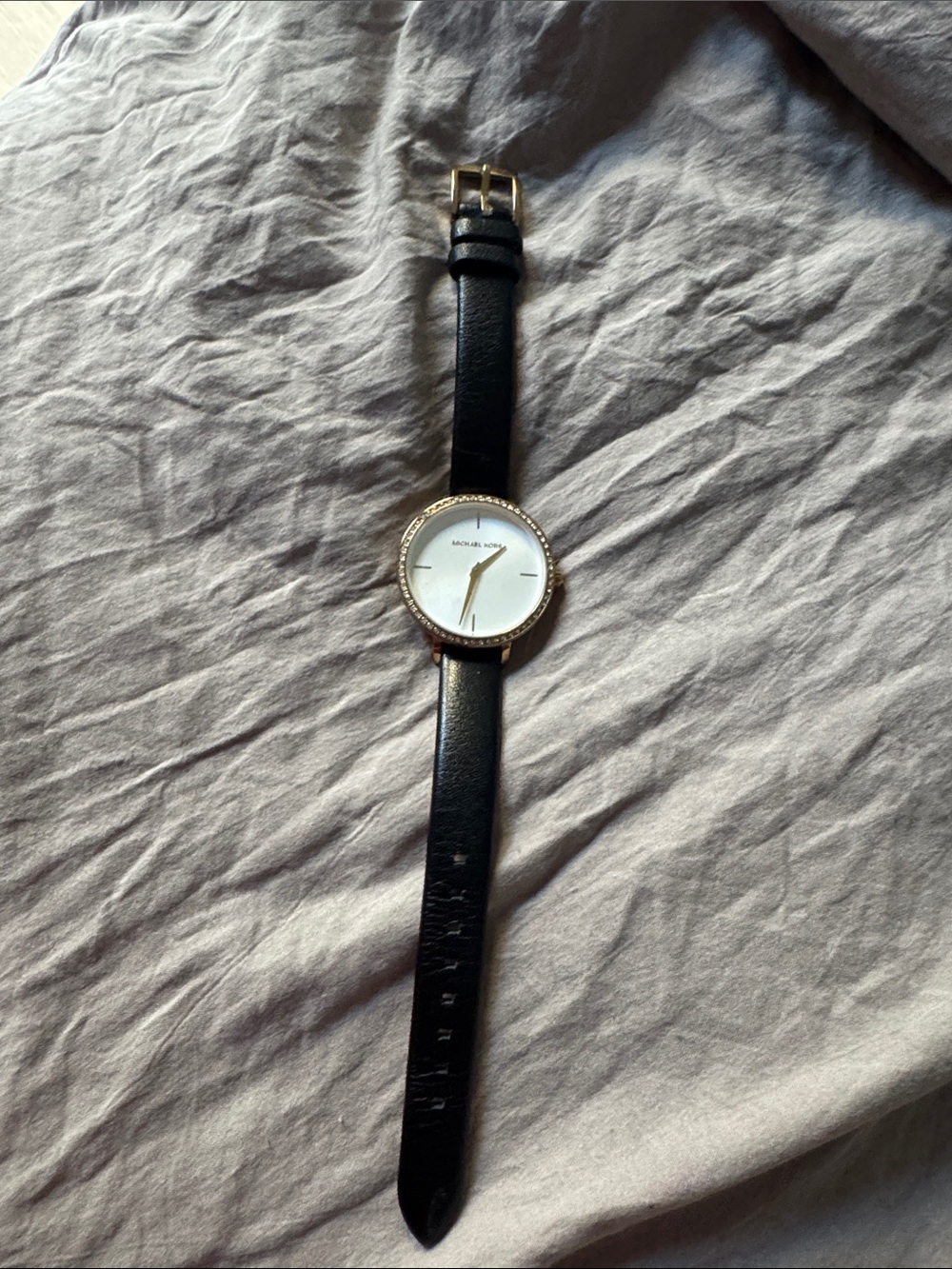 Michael kors black leather watch